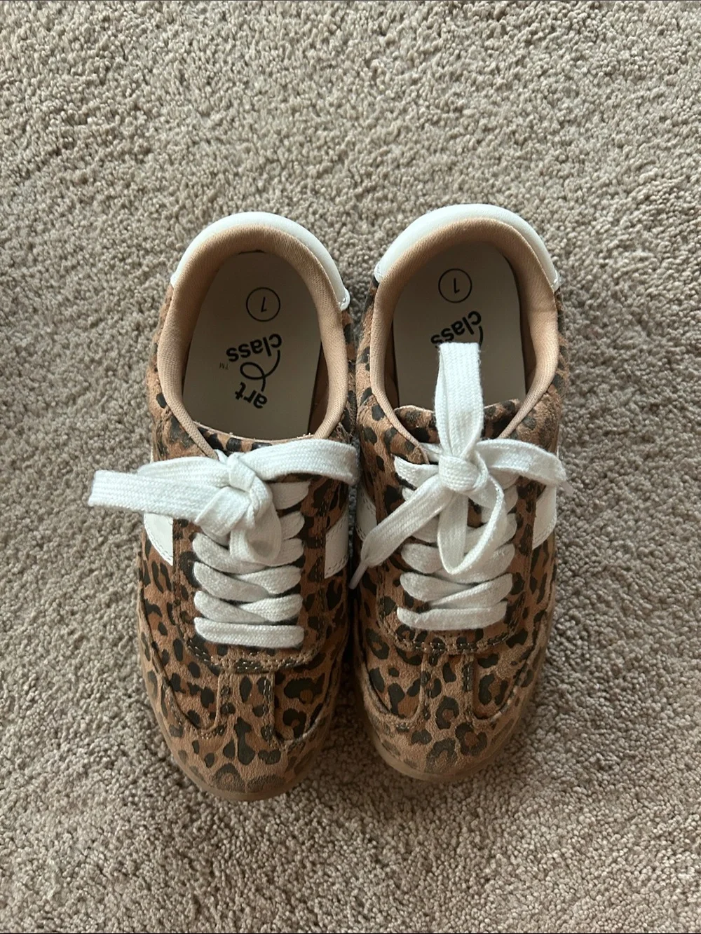 Kids Art Class Leopard Print Sneakers with White Laces